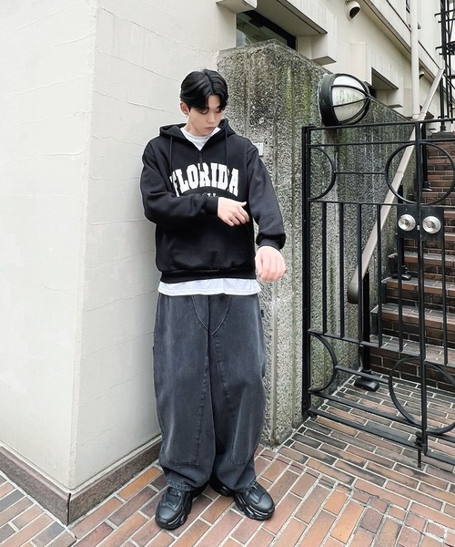 Figments（フィグメンツ）の「【裏起毛】FLORIDAパーカー（パーカー・レディース・杢グレー/カーキ/ブラック・FREE）」の7枚目の写真