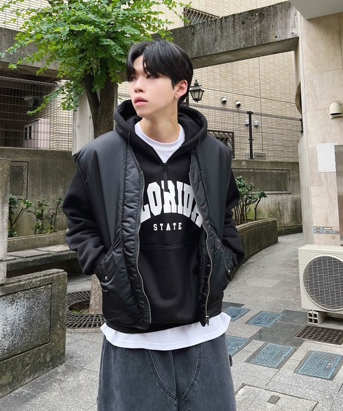 Figments（フィグメンツ）の「【裏起毛】FLORIDAパーカー（パーカー・レディース・杢グレー/カーキ/ブラック・FREE）」の8枚目の写真