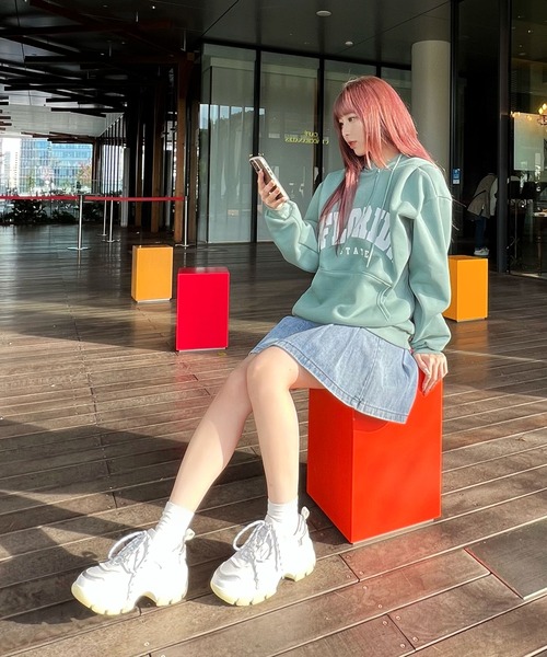 Figments（フィグメンツ）の「【裏起毛】FLORIDAパーカー（パーカー・レディース・杢グレー/カーキ/ブラック・FREE）」の9枚目の写真