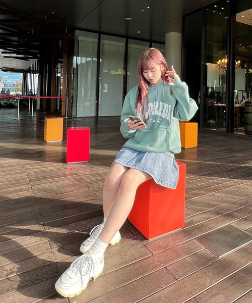 Figments（フィグメンツ）の「【裏起毛】FLORIDAパーカー（パーカー・レディース・杢グレー/カーキ/ブラック・FREE）」の11枚目の写真