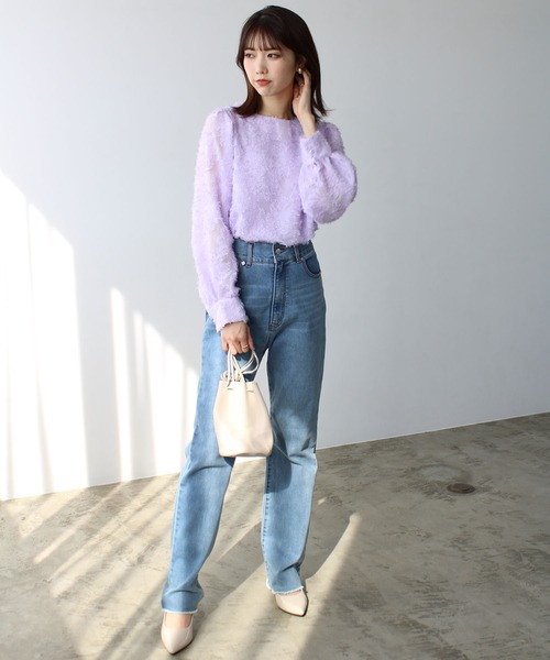 GeeRA(ジーラ)の「シャギージャカードブラウス(シャツ/ブラウス・レディース・ラベンダー/アイボリー/ブラック・SMALL/MEDIUM/LARGE/X-LARGE)」の8枚目の写真