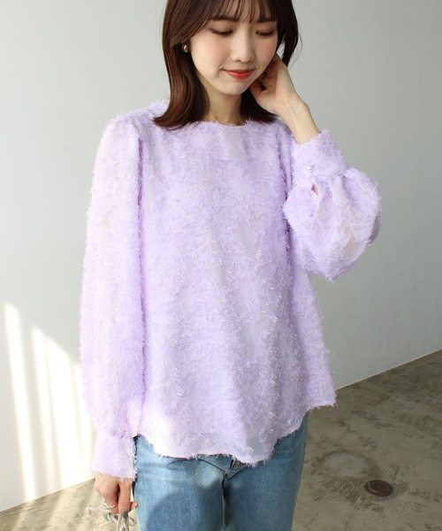 GeeRA(ジーラ)の「シャギージャカードブラウス(シャツ/ブラウス・レディース・ラベンダー/アイボリー/ブラック・SMALL/MEDIUM/LARGE/X-LARGE)」の13枚目の写真