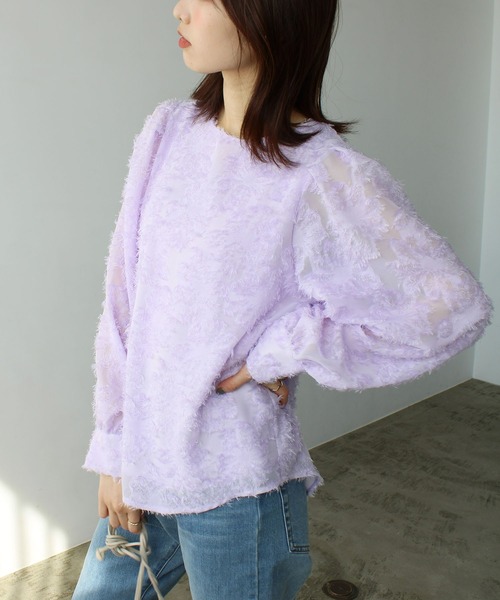 GeeRA(ジーラ)の「シャギージャカードブラウス(シャツ/ブラウス・レディース・ラベンダー/アイボリー/ブラック・SMALL/MEDIUM/LARGE/X-LARGE)」の11枚目の写真