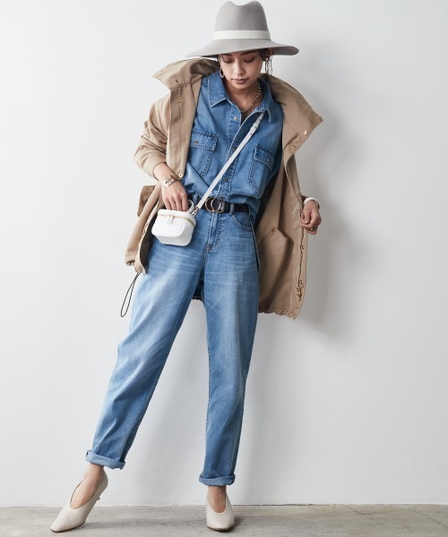 CHIC STYLE（シックスタイル）の「＜大きいサイズ＞綿100％ライトオンスデニムテーパードパンツ シックスタイル（デニムパンツ・レディース・ネイビー系/ブルー系・L/LL/3L/5L/4L）」の6枚目の写真