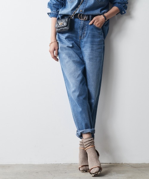 CHIC STYLE（シックスタイル）の「＜大きいサイズ＞綿100％ライトオンスデニムテーパードパンツ シックスタイル（デニムパンツ・レディース・ネイビー系/ブルー系・L/LL/3L/5L/4L）」の16枚目の写真