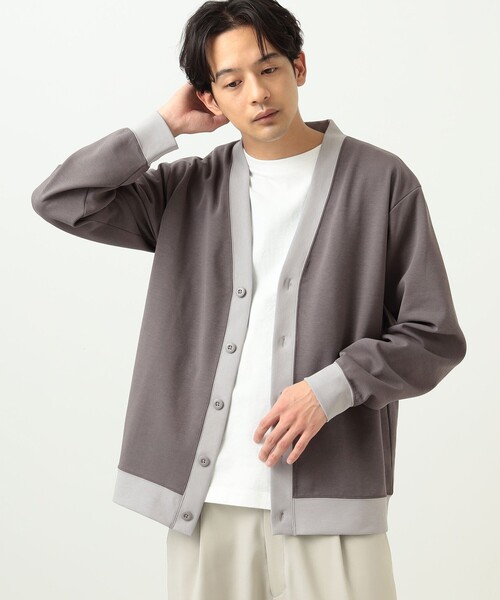 BEAMS HEART(ビームスハート)の「BEAMS HEART / ダンボール カーディガン(Tシャツセット)(カーディガン/ボレロ・メンズ・チャコールグレー/ベージュ・SMALL/MEDIUM/LARGE)」の1枚目の写真