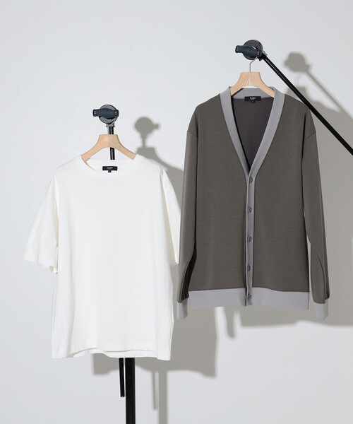 BEAMS HEART(ビームスハート)の「BEAMS HEART / ダンボール カーディガン(Tシャツセット)(カーディガン/ボレロ・メンズ・チャコールグレー/ベージュ・SMALL/MEDIUM/LARGE)」の6枚目の写真