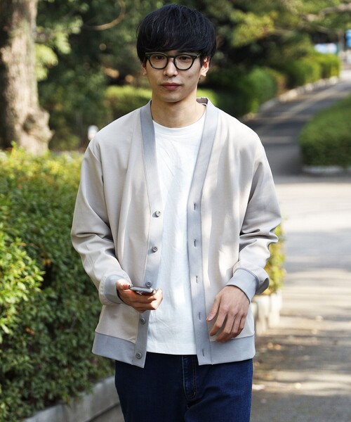 BEAMS HEART(ビームスハート)の「BEAMS HEART / ダンボール カーディガン(Tシャツセット)(カーディガン/ボレロ・メンズ・チャコールグレー/ベージュ・SMALL/MEDIUM/LARGE)」の20枚目の写真