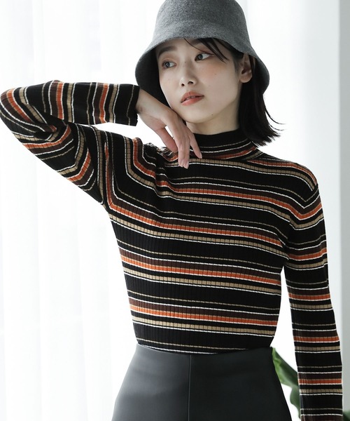 LAKOLE（ラコレ）の「12Gフレアスリーブモックネックニット2nd / 185834（ニット/セーター・レディース・ベージュ/パープル/オレンジ/ブラック/オフホワイト/アイボリー/その他6/その他9・SMALL/MEDIUM）」の6枚目の写真