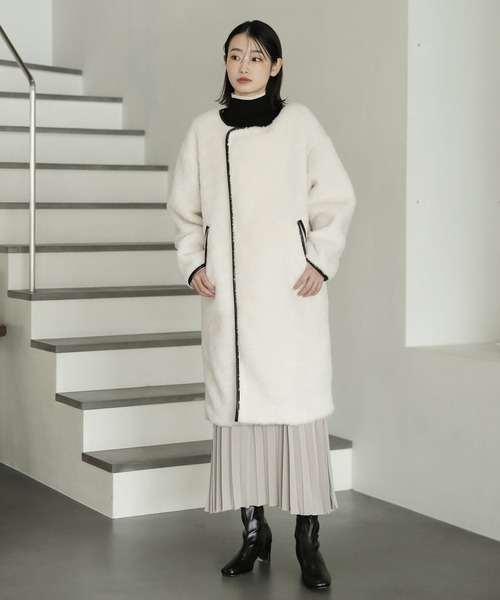 LAKOLE（ラコレ）の「12Gフレアスリーブモックネックニット2nd / 185834（ニット/セーター・レディース・ベージュ/パープル/オレンジ/ブラック/オフホワイト/アイボリー/その他6/その他9・SMALL/MEDIUM）」の12枚目の写真