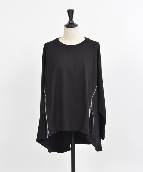 gomme（ゴム）の「20/-天竺　フロントファスナーＴ（Tシャツ/カットソー・レディース・ブルー/ホワイト/ブラック・MEDIUM）」の16枚目の写真