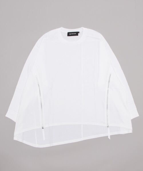 gomme（ゴム）の「20/-天竺　フロントファスナーＴ（Tシャツ/カットソー・レディース・ブルー/ホワイト/ブラック・MEDIUM）」の12枚目の写真