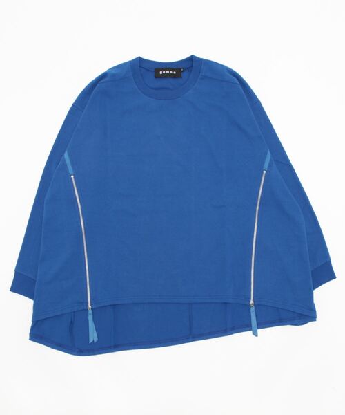 gomme（ゴム）の「20/-天竺　フロントファスナーＴ（Tシャツ/カットソー・レディース・ブルー/ホワイト/ブラック・MEDIUM）」の15枚目の写真