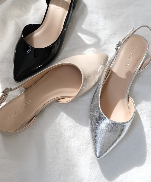 AmiAmi（アミアミ）の「ポインテッドトゥパンプス/バックストラップミュール（サンダル・レディース・シルバー/ブラック系その他/ベージュ系その他/シルバー系その他/アイボリー/グレイッシュベージュ/ブラック/ホワイト系その他/ピンクベージュ/ゴールド系その他・LL/S/M/L）」の11枚目の写真