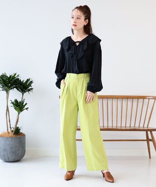 Ray BEAMS（レイビームス）の「Ray BEAMS / 2タック ストレート カラー パンツ（その他パンツ・レディース・ダークブラウン/ミント/レッド系その他・0/1）」の19枚目の写真