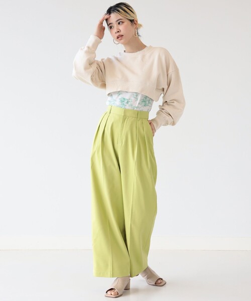 Ray BEAMS（レイビームス）の「Ray BEAMS / 2タック ストレート カラー パンツ（その他パンツ・レディース・ダークブラウン/ミント/レッド系その他・0/1）」の13枚目の写真