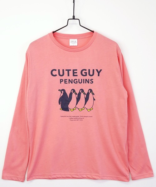 Burner(バーナー)の「【GROOVY STORE】アニマルプリント ロングスリーブTシャツ(Tシャツ/カットソー・メンズ・ミント/ライトブラック/ホワイト/グリーン/グレー/インディゴブルー/ブラック系その他2/ブラック/ベージュ/イエロー/ピンク/ブルー・M/LL/L)」の2枚目の写真
