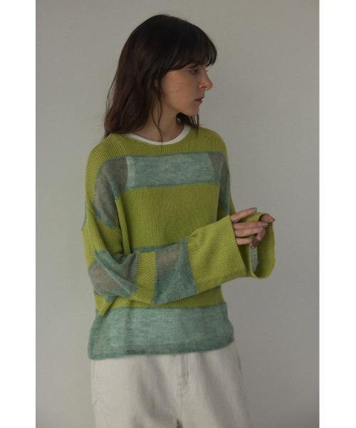 BLACK BY MOUSSY（ブラックバイマウジー）の「random color knit tops(ランダムカラーニットトップス）（ニット/セーター・レディース・ブルー系その他/グリーン系その他/ピンク系その他・FREE）」の2枚目の写真