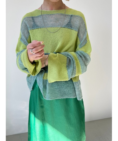 BLACK BY MOUSSY（ブラックバイマウジー）の「random color knit tops(ランダムカラーニットトップス）（ニット/セーター・レディース・ブルー系その他/グリーン系その他/ピンク系その他・FREE）」の22枚目の写真