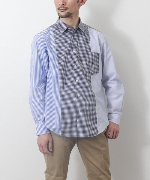 NOLLEY'S goodman（ノーリーズグッドマン）の「切り替えブロードシャツ（シャツ/ブラウス・メンズ・ブラック系その他/ブルー系その他・XL/L/S/M）」の3枚目の写真