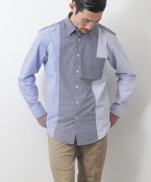 NOLLEY'S goodman（ノーリーズグッドマン）の「切り替えブロードシャツ（シャツ/ブラウス・メンズ・ブラック系その他/ブルー系その他・XL/L/S/M）」の4枚目の写真