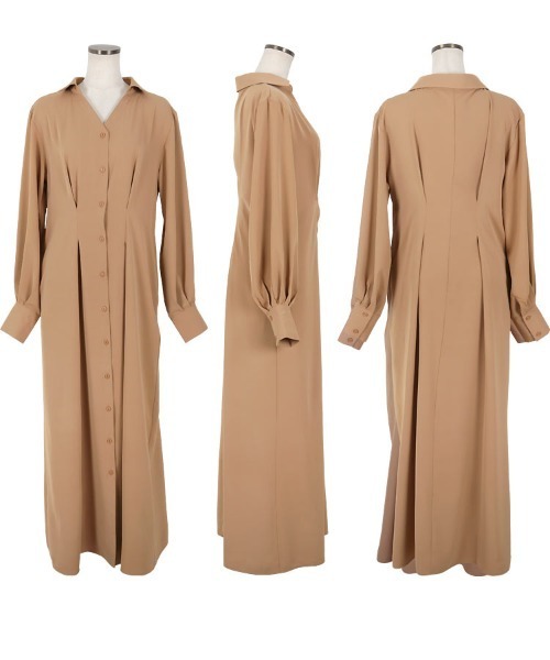 KOBE LETTUCE（コウベレタス）の「[ トールレタス ] 2wayベルトタックマキシシャツワンピース（シャツワンピース・レディース・ブルー系その他/ベージュ/ブラック系その他/ネイビー・TLL/TL）」の12枚目の写真