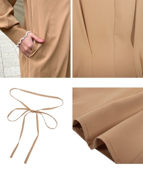 KOBE LETTUCE（コウベレタス）の「[ トールレタス ] 2wayベルトタックマキシシャツワンピース（シャツワンピース・レディース・ブルー系その他/ベージュ/ブラック系その他/ネイビー・TLL/TL）」の14枚目の写真