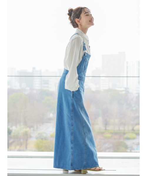 AMERICAN HOLIC（アメリカンホリック）の「バックタックデニムオーバーオール（サロペット/オーバーオール・レディース・インディゴブルー・L/M）」の4枚目の写真