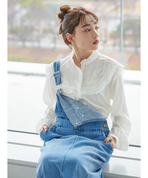 AMERICAN HOLIC（アメリカンホリック）の「バックタックデニムオーバーオール（サロペット/オーバーオール・レディース・インディゴブルー・L/M）」の6枚目の写真