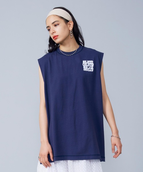 MILKFED.（ミルクフェド）の「BIG TANK TOP（Tシャツ/カットソー・レディース・ホワイト/ネイビー/ライトグリーン・ONE SIZE）」の5枚目の写真