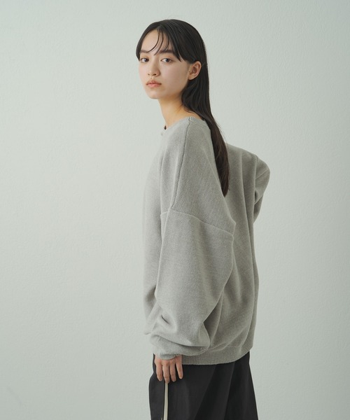 earthy（アーシー）の「デザインネックニット（ニット/セーター・レディース・グレー/オフホワイト/ブラック・FREE）」の10枚目の写真