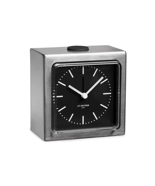 LEFF(レフ)の「《LEFF AMSTERDAM/レフアムステルダム》Block Alarm Clock(置時計・メンズ・ブラック×シルバー・FREE)」の2枚目の写真