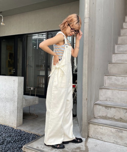 HELLO.SANFRANCISCO（ハローサンフランシスコ）の「【HELLO.SANFRANCISCO/ハローサンフランシスコ】ジャガードゴムクロップドタンクトップ（タンクトップ・レディース・ブラック/サックスブルー・FREE）」の14枚目の写真