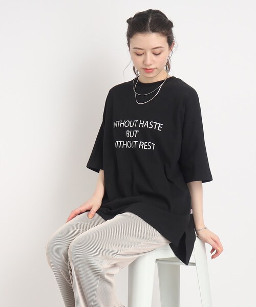 Cutie Blonde(キューティーブロンド)の「◆【USAコットン】体型カバーもできる!ロゴアソートBIG Tシャツ(Tシャツ/カットソー・レディース・ホワイト系その他2/ブラック系/ホワイト系その他/グリーン系その他2・00)」の13枚目の写真