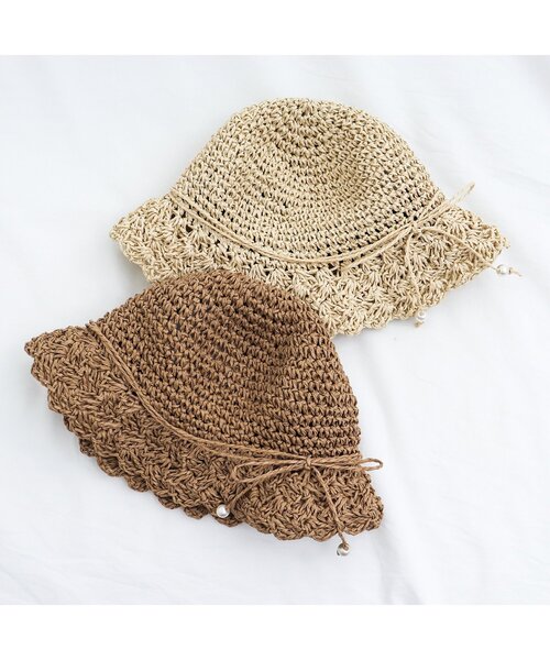 apres les cours（アプレレクール）の「パール付き折りたたみペーパーハット（ハット・キッズ・ベージュ/アイボリー・54/50/58）」の15枚目の写真