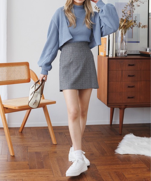 Ada.（エイダ）の「【大人かわいい】千鳥格子柄 チェック 台形ミニスカート（スカート・レディース・ブラック/ブラウン/ベージュ・S/M）」の17枚目の写真