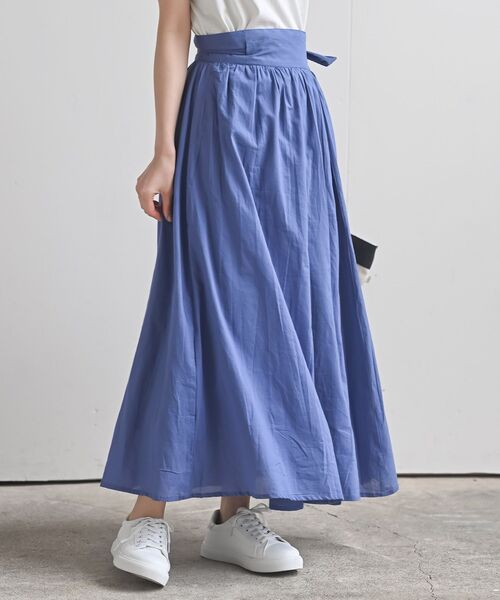 rps（アールピーエス）の「ボリュームロング巻きスカート（スカート・レディース・チャコールグレー/ブラック/パープル/グリーン/マスタード/カーキ/ブルー・フリー）」の5枚目の写真