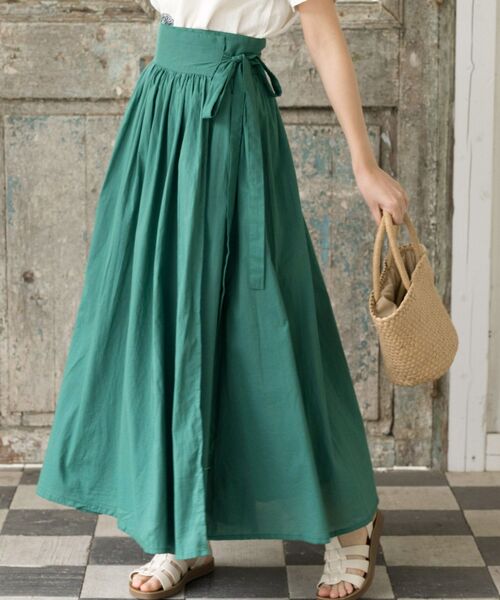 rps（アールピーエス）の「ボリュームロング巻きスカート（スカート・レディース・チャコールグレー/ブラック/パープル/グリーン/マスタード/カーキ/ブルー・フリー）」の4枚目の写真