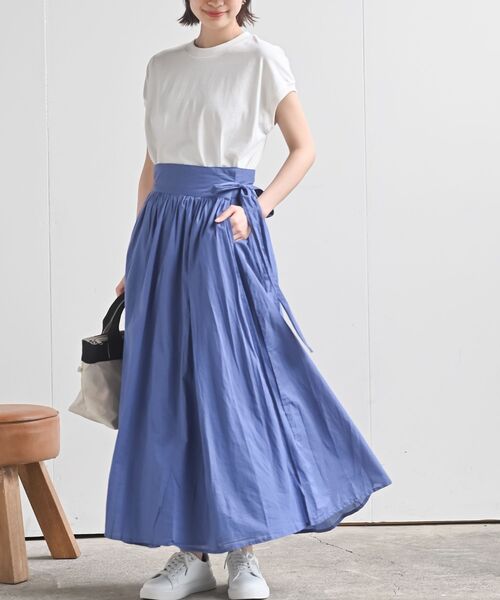 rps（アールピーエス）の「ボリュームロング巻きスカート（スカート・レディース・チャコールグレー/ブラック/パープル/グリーン/マスタード/カーキ/ブルー・フリー）」の16枚目の写真