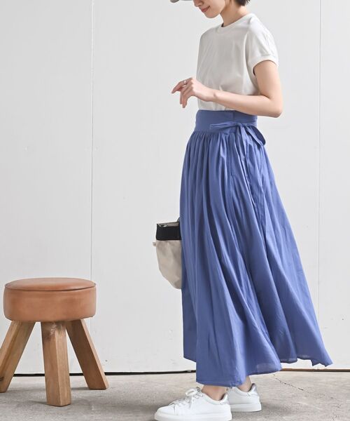 rps（アールピーエス）の「ボリュームロング巻きスカート（スカート・レディース・チャコールグレー/ブラック/パープル/グリーン/マスタード/カーキ/ブルー・フリー）」の17枚目の写真