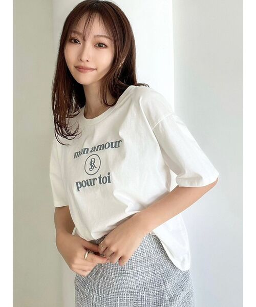 RESEXXY(リゼクシー)の「エンブレムロゴTシャツ(Tシャツ/カットソー・レディース・ベージュ/ブラック/ホワイト・FREE)」の18枚目の写真