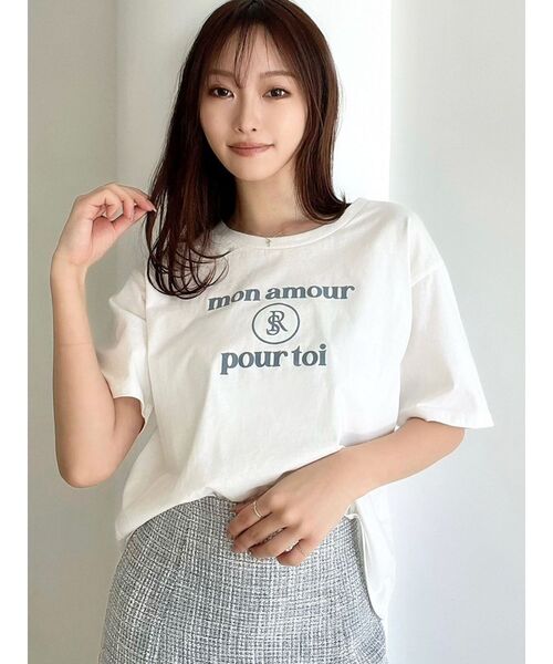 RESEXXY(リゼクシー)の「エンブレムロゴTシャツ(Tシャツ/カットソー・レディース・ベージュ/ブラック/ホワイト・FREE)」の19枚目の写真