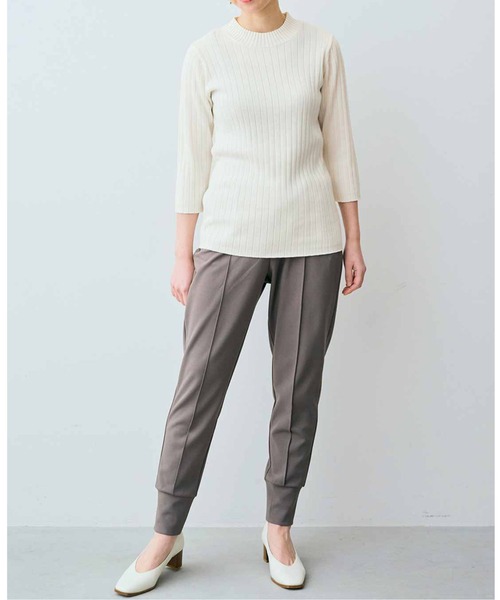 IEDIT（イディット）の「ＩＥＤＩＴ　抗菌防臭加工のハイネックデザインリブニット（ニット/セーター・レディース・ネイビー/ブラック/ホワイト・MEDIUM/LARGE/X-LARGE/XX-LARGE/XXX-LARGE/SMALL）」の11枚目の写真