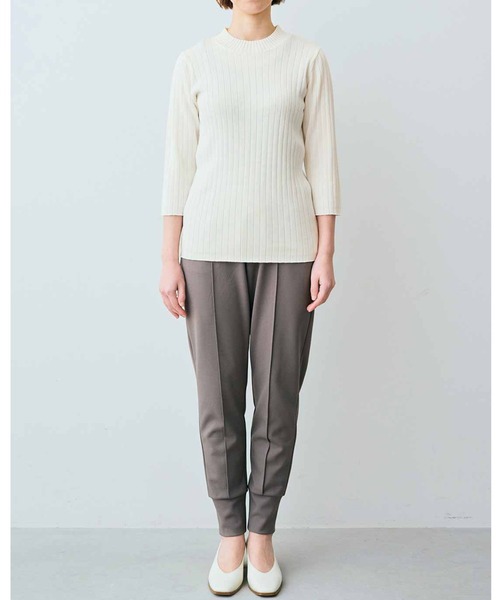 IEDIT（イディット）の「ＩＥＤＩＴ　抗菌防臭加工のハイネックデザインリブニット（ニット/セーター・レディース・ネイビー/ブラック/ホワイト・MEDIUM/LARGE/X-LARGE/XX-LARGE/XXX-LARGE/SMALL）」の5枚目の写真