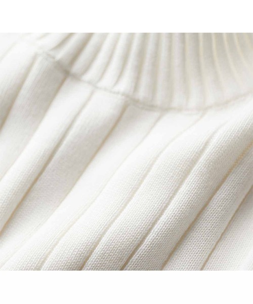 IEDIT（イディット）の「ＩＥＤＩＴ　抗菌防臭加工のハイネックデザインリブニット（ニット/セーター・レディース・ネイビー/ブラック/ホワイト・MEDIUM/LARGE/X-LARGE/XX-LARGE/XXX-LARGE/SMALL）」の9枚目の写真