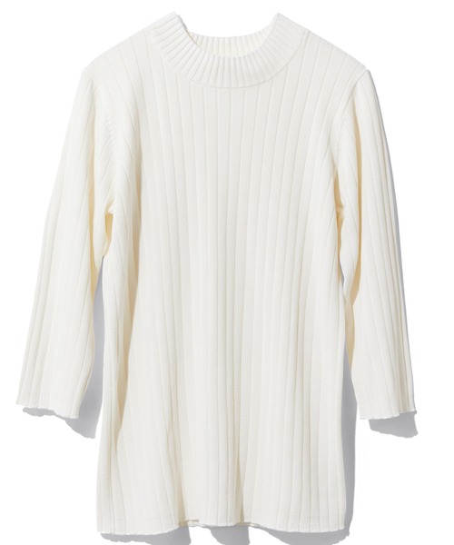 IEDIT（イディット）の「ＩＥＤＩＴ　抗菌防臭加工のハイネックデザインリブニット（ニット/セーター・レディース・ネイビー/ブラック/ホワイト・MEDIUM/LARGE/X-LARGE/XX-LARGE/XXX-LARGE/SMALL）」の8枚目の写真