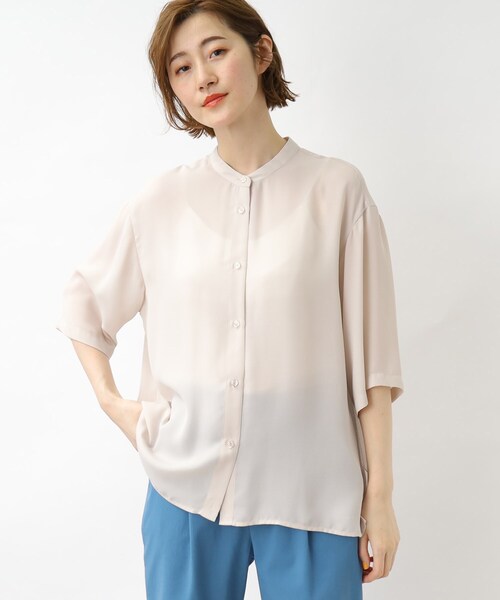 grove（グローブ）の「◇2WAYジョーゼットシャツブラウス