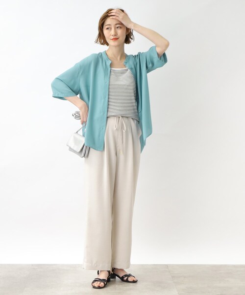 grove（グローブ）の「◆2WAYジョーゼットシャツブラウス（シャツ/ブラウス・レディース・ブルー/ネイビー/アイボリー・03/02/04/01/05）」の4枚目の写真