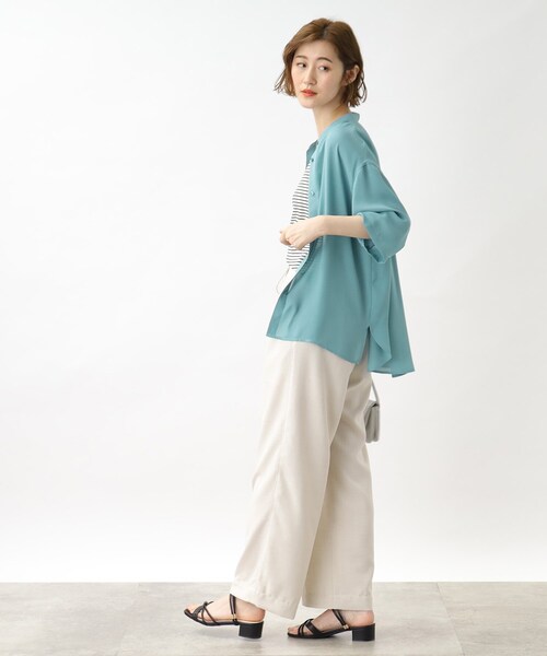 grove（グローブ）の「◆2WAYジョーゼットシャツブラウス（シャツ/ブラウス・レディース・ブルー/ネイビー/アイボリー・03/02/04/01/05）」の5枚目の写真