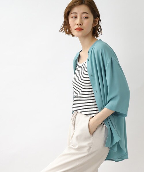 grove（グローブ）の「◆2WAYジョーゼットシャツブラウス（シャツ/ブラウス・レディース・ブルー/ネイビー/アイボリー・03/02/04/01/05）」の7枚目の写真